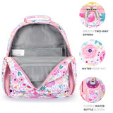 mibasies Kids Backpack for Girls: Girls Backpack 5-8 - Kindergarten Elementary School Bookbag for Girl - Flower Pink
