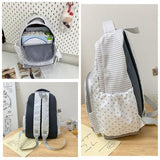 irLocy Y2k Star Backpack Whimsical Twee Wing Backpack Cute Stripe Bookbag Japanese Medium Daypack Cutecore Supplies (Large Striped star)