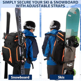 onedayHI Ski Boot Bag, 70L Snowboard Boot Backpack, Waterproof Ski Boot Bag Backpack, Ski & Snowboard Boots Travel Backpack for Ski Helmets, Goggles, Gloves, Apparel & Accessories for Adults & Youth