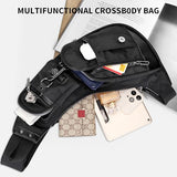 WITZMAN Slim Sling Bag for Men Crossbody Lightweight Chest Bag Casual