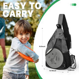 MOYAQI Disc Golf Bag with Retriever Holder and Storage Pockets, Disc Golf Backpack with 8-10 Disc Capacity, Padded Adjustable Strap and Back Panel, Lightweight and Durable (Light gray)