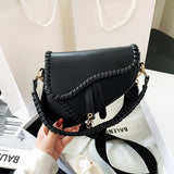 Eliaukly Women Saddle Bag Purse Shoulder Bag Purse Handbag Crossbody Bag with 2 Detachable Straps(Black)