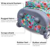 J World Sundance Laptop Rolling Backpack for Girls Boys. Roller Bookbag with Wheels, Flora