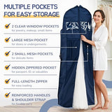 Wedding Dress Garment Bag 72" – Waterproof Trifold Travel Garment Bag for Bridal Gown with Shoulder Strap, Suitcase Sleeve & Accessory Pockets – Fits Full Skirts, Oxford Fabric, Carry Handle