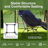 TlaroRiz Camping Chair Portable Lightweight Camping Chairs for Adults Foldable 600D Oxford Ultralight Backpacking Chair with Breathable Mesh and Pocket for Outdoor Travel Hiking, Black