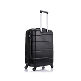 DUKAP RODEZ Hardside Luggage with Ergonomic Handles and TSA Lock | Spacious Traveling Suitcase, Travel Suitcase with Four Spinner Wheels and Studs | 24" Medium Luggage | Black