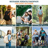 BECOJADDE 20L Hiking Backpack Lightweight Travel Backpacks Water-Resistant Daypack Fits Cycling Helmets for Men Women for Daily Outdoor Camping, Black