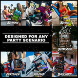 SHITI Coolers Backpack for Camping, Travel, Beach, Soft Lunch Box for Food, Drinks & Ice, Portable, Waterproof 24 Hr Insulated Bag with Shoulder Straps, Customizable, the Midnight Rider, 15 Cans
