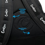 Cookies Off The Grid Smell Proof Backpack – Odor Proof Travel Backpack with Laptop Sleeve, Multiple Pockets, 24.5L Capacity – Durable School, Gym, Work, Office & Everyday Streetwear Bag - Black