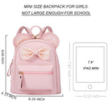 Sunwel Fashion Cutest Toddler Sequin Bow Mouse Ears Bag Mini Backpack for Teen Little Girls with Pom Pom(pink)