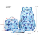 ZHIERNA Daisy Backpack for Girls Toddler Tie Dye Bookbag with Lunch Bag Preschool Simple Modern Backpack School 3pcs Set, Lightweight Elementary Book bag Girl（Blue）