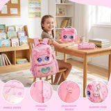 Meetbelify Backpack for Girls Backpacks with Lunch Box Pencil Case for Elementary Student Kids School Travel Bag for Girls Ages 6-8 Years Old Pink