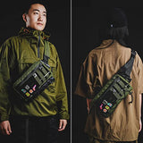 TACTICAL_GEEK Cache L3 EDC Sling Bag Chest, Lightweight Shoulder Daypack, 500D Nylon, Travel Hiking Concealed Carry,Crossbody Bag, Tactical Backpack, Hiking Ambidextrous Strap Green