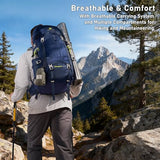 N NEVO RHINO 40L Internal Frame Hiking Backpack for Men Women with Rain Cover, Lightweight Outdoor Backpacking Backpack for Camping, Hiking, Traveling