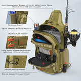 KastKing BlowBak Tactical Sling Tackle Bag-Lightweight Fishing Backpack Storge Fishing Gear and Equipment,Gift for Men
