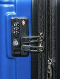 World Traveler Contour 28-Inch Polycarbonate Hardside Expandable Spinner Checked Luggage with TSA Lock - Blue