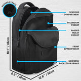 Get Trend Fortnite Kids Backpack, Boys Lightweight 18 inch Book Bag, Adjustable Padded Straps Travel School Bag, Gamer Gifts (Black Fortnite)