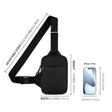 Simptech Mini Crossbody Sling Bag Chest Bag Dual Pocket Water Resistant Fanny Pack for Men Women Running Travelling