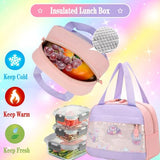 KBGPW Girls Backpack Set with Lunch Box & Pencil Case for Elementary School