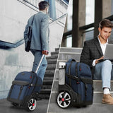 MATEIN Rolling Backpack with Wheels, Roller Backpack for Men Women, Blue