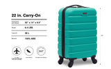 Wrangler 22" Hardside Spinner Carry-On Luggage, Teal