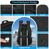 Ciztnso Travel Backpack, Anti Theft Durable Men Laptop Backpack with USB Port & organizer, Water Resistant Computer Bookbag,Carry on Luggage for Men Fits 15.6 Inch Tablet - Black