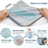 OlarHike 10-Pack Compression Packing Cubes for Travel Essentials,Compressible Expandable Packing Cubes for Suitcase,Luggage Garment Bags for Travel,Handy Helper for Organizing Clothes(Blue Gray)