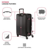 SwissGear 8028 Hardside Expandable Spinner Luggage, Black/White, Checked-Large 28-Inch