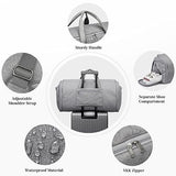 S-ZONE 50L Convertible Travel Garment Bag Carry on Garment Duffel Bag for Men Women 2 in 1 Hanging Suitcase Suit Business Travel Bag, Grey, Travel Garment Bag