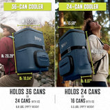 Ninja Backpack Cooler | FrostVault Go 24 Can Soft Cooler | Leakproof Zipper with Built in Can Opener, 2 Ice Packs & Dry Storage Drawer | for Hiking, Camping & More | Halocline Green | FF124TL