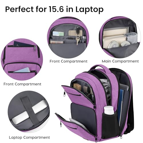 BIKROD Backpack for Girls Women, School Backpack for Teen Boys, Lightweight Casual High School Bookbag, Daily-use Travel Laptop Backpack Fits 15.6 Inch Notebook