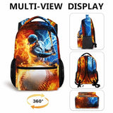 Boys Backpack for School, Baseball Backpack for Kids Teens Back to School