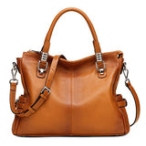 S-ZONE Women Genuine Leather Handbag Shoulder Purse Satchel Tote Crossbody Bag