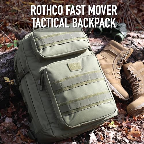 Rothco Fast Mover Tactical Backpack - Outdoor Hiking Pack for EDC Essential Gear (Black)