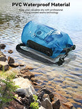 HEETA Dry Bag Waterproof for Women Men, Roll Top Lightweight Dry Storage Bag Backpack with Phone Case for Travel Swimming Boating Kayaking Paddle Board Camping Beach Accessories (Transparent Blue,10L)