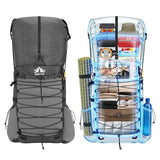 Night Cat Internal-frame Hiking Backpcack: 50L / 60L / 70L Roll Top Lightweight Travel Backpack with Rain Cover for Men Women Hiking Camping Backpacking Black