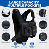 Criuage USA Patent Running Hydration Vest Backpack, Lightweight Chest Pack with 2.0L Water Bladder Bag Daypack for Hiking Running Cycling Race Marathon for Women Men (Black, Standard)