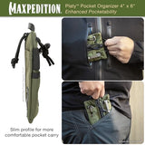 MAXPEDITION Platy Pocket Organizer, Durable EDC Tool Pouch for Men, Neck Wallet with Paracord Lanyard, Holds Flashlight, Multitool, Pen, Notebook (OD Green, 4" x 6")