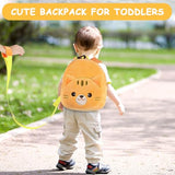 VASCHY Toddler Backpack, Baby Boys and Girls Cute Plush Animal Small Daycare Backpack for Baby Little Kids Yellow Cat