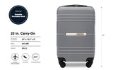 Travelers Club 22" Richmond Spinner Carry-On Luggage, Charcoal