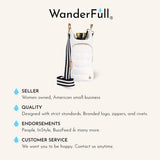 WanderFull® Original HydroBag®, Fits Up to 32 oz Water Bottle Holder with Strap, Hands-Free Crossbody, Water Bottle Carrier Bag with Phone Pocket - Kelly Green Matte w/Striped Strap