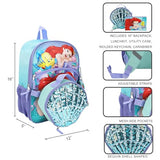 Bioworld Kids The Little Mermaid 16 5-Piece Backpack and Lunchbox Set