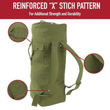 Rothco Canvas Double Strap Duffle Bag: 89.6L Capacity for Durability and Convenience – Olive Drab