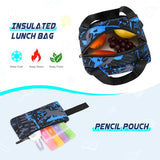 Scothen Rolling Backpack for Boys, Cool Luminous Gamer Roller School Backpacks for Boys with Lunch Bag and Pencil Pouch, Kids Backpack Bookbag with Wheels for Kindergarten Elementary Middle School