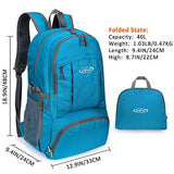 G4Free 40L Lightweight Packable Hiking Backpack, Waterproof Travel Daypack