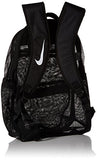 NIKE Brasilia Mesh Backpack, Black/White, One Size