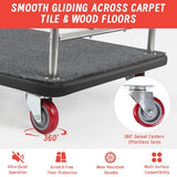 48 * 22IN Hotel Luggage Cart with Wheels,1200 lbs Load Capacity Heavy Duty Rolling Luggage Cart,Commercial Bellman Cart with Anti-Friction Felt Pad & Rubber Bumper for Hotels,Resorts, Condos