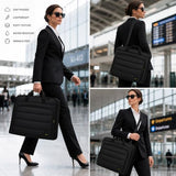 Travel Garment Bag for Women,Lightweight Puffy Carry on Garment Bag for Hanging Clothes,44.7'' Waterproof Travel Suit Bag with Shoulder Strap,2 in 1 Foldable Duffle Bag,Black