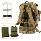 MT Military ALICE Medium Rucksack – 900D ALICE Pack with External Frame, Army Pack with 3 Front Pockets 50L