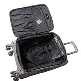 Steve Madden Designer Luggage Collection - 3 Piece Softside Expandable Lightweight Spinner Suitcase Set - Travel Set includes 20 Inch Carry on, 24 Inch & 28-Inch Checked Suitcases (Chalet Light Grey)